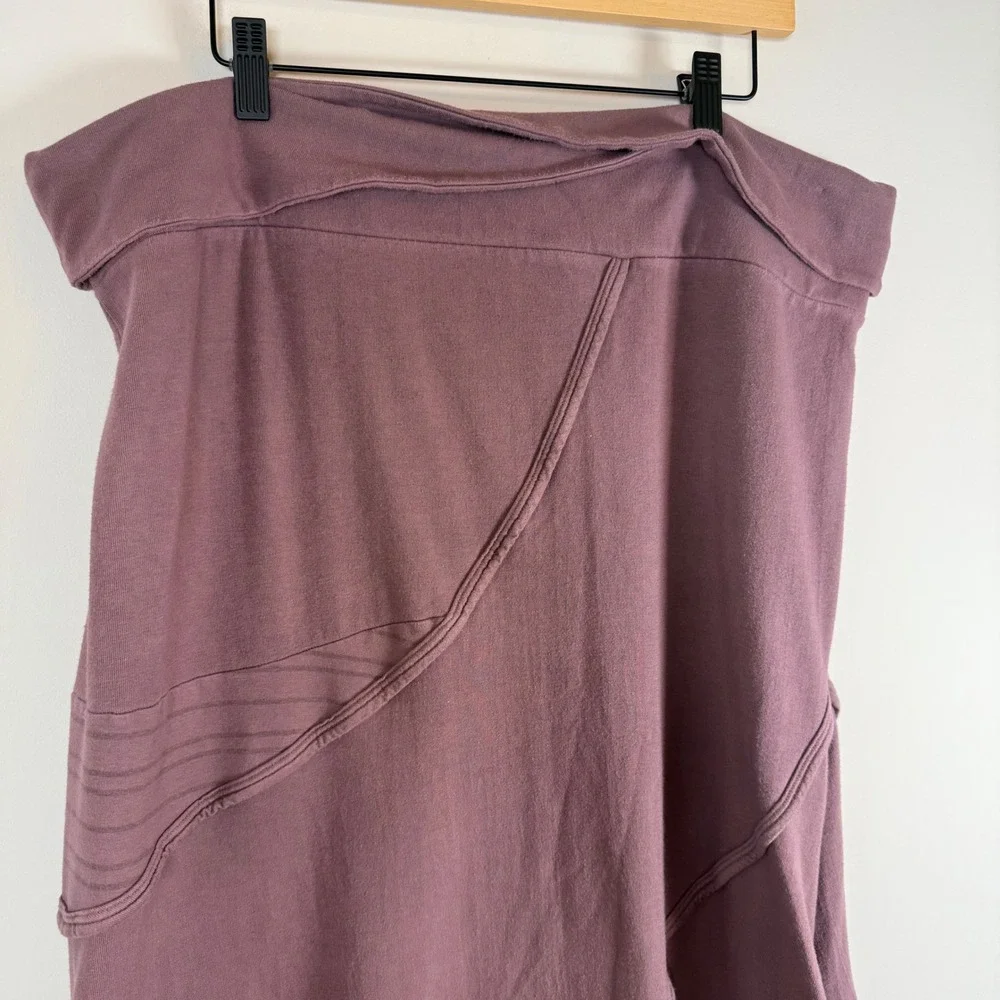 Bluefish Barclay Fold‎ Over Lantern Bell Shape Midi Skirt Size 2 Plum Lagenlook - Picture 2 of 6